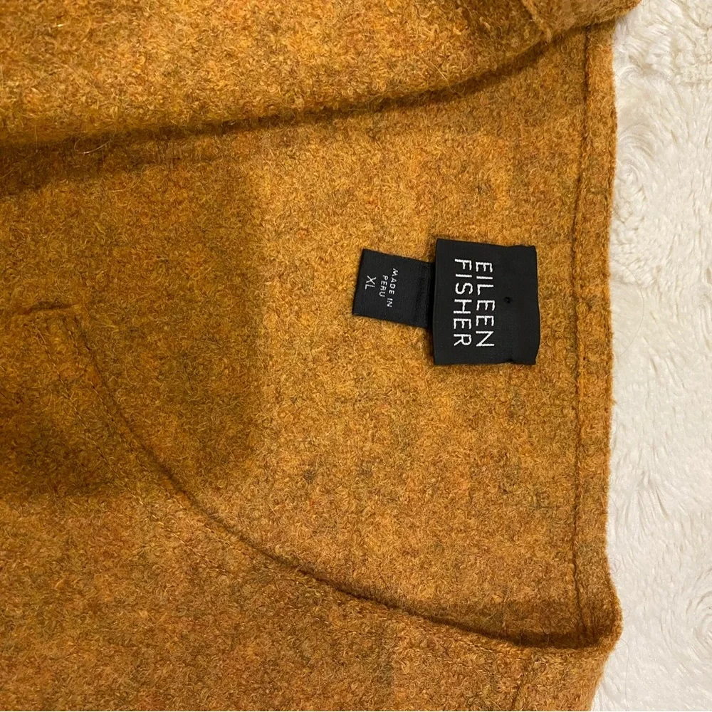 Eileen Fisher Melange Alpaca Wool Women's Open Front Rust Coat size X-Large